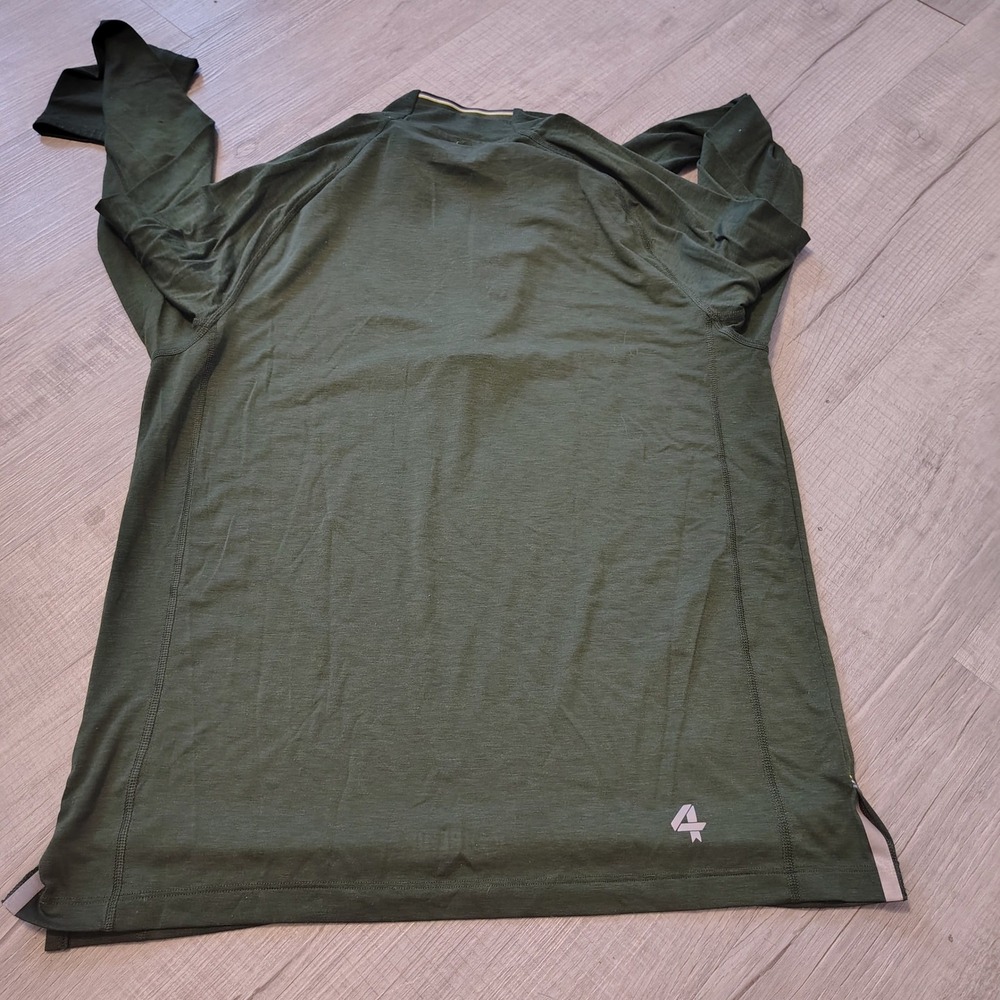 Fourlaps x Peloton Mens Quarter Zip Pullover Green 37.5 Technology Wool Blend M - Picture 3 of 7